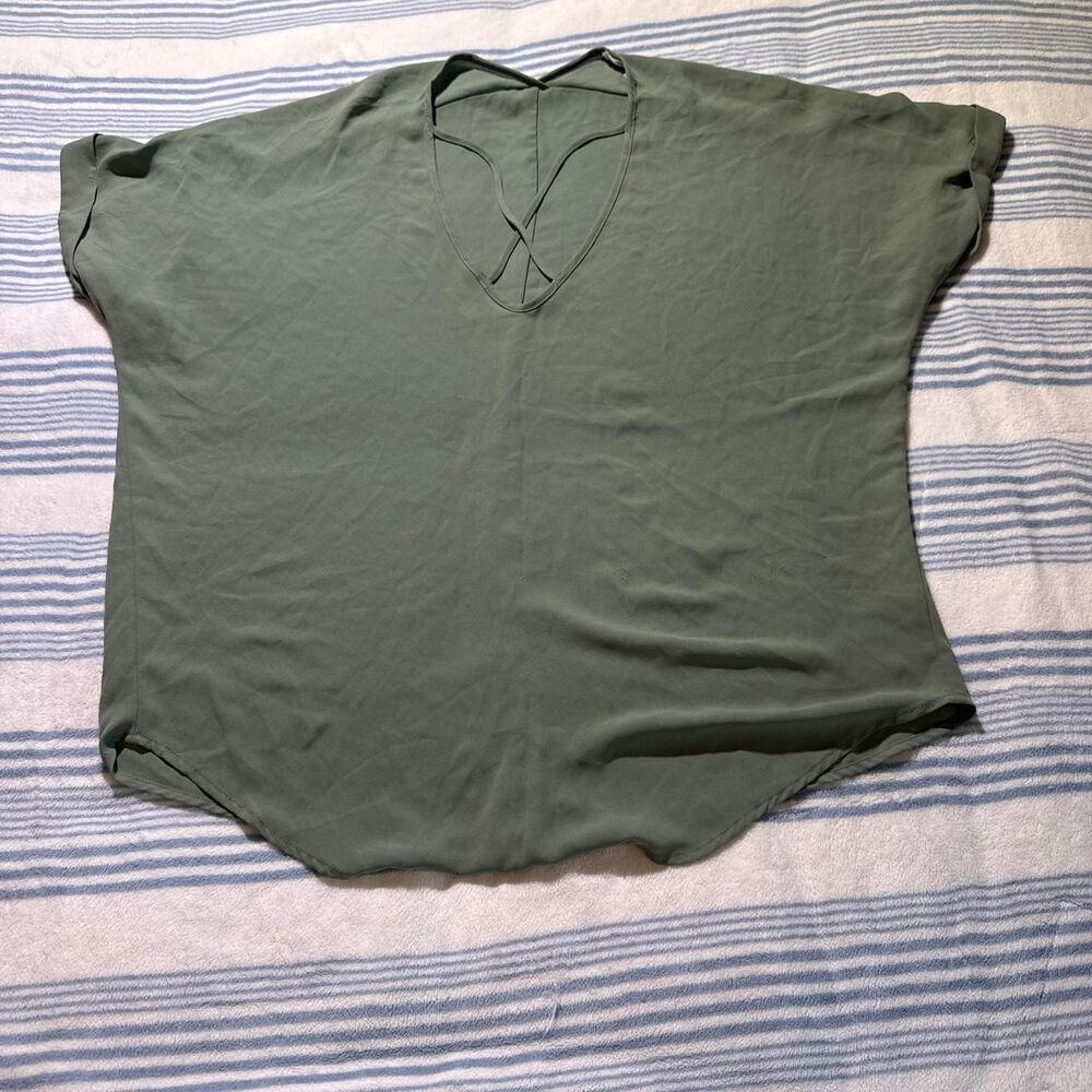 Lush Women's Green and Khaki Blouse